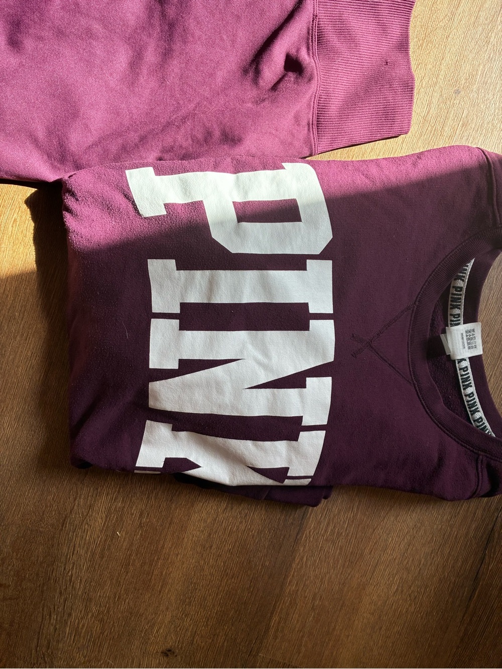 PINK Victoria's Secret Plum Crewneck sweatshirt & leggings with White Logo - Picture 5 of 11